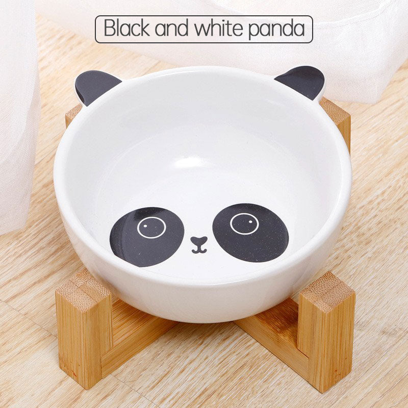 Gamelle en Céramique avec Support en Bambou – Collection Animaux