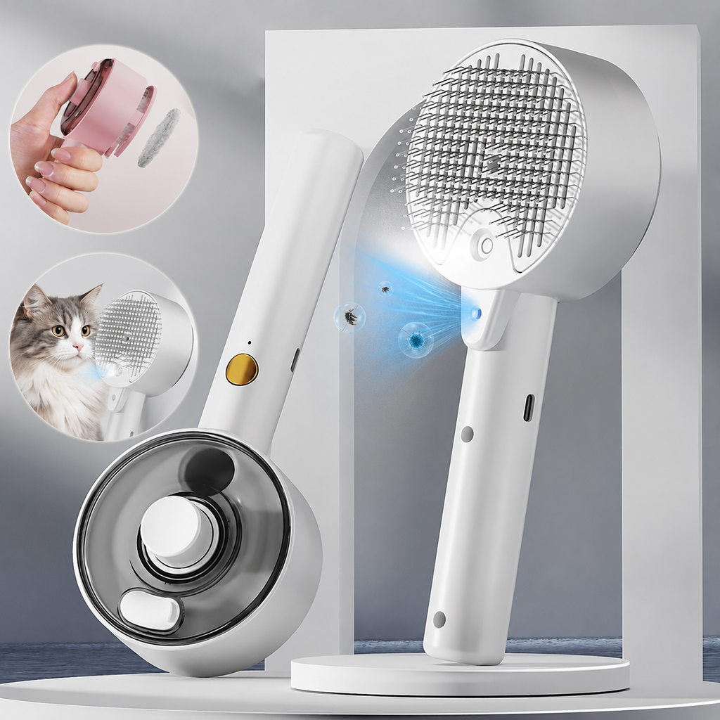 Brosse de Toilettage Vaporisante avec Stérilisation UV