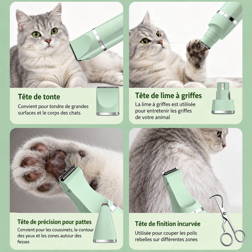 Kit de Toilettage 4-en-1 pour Chat