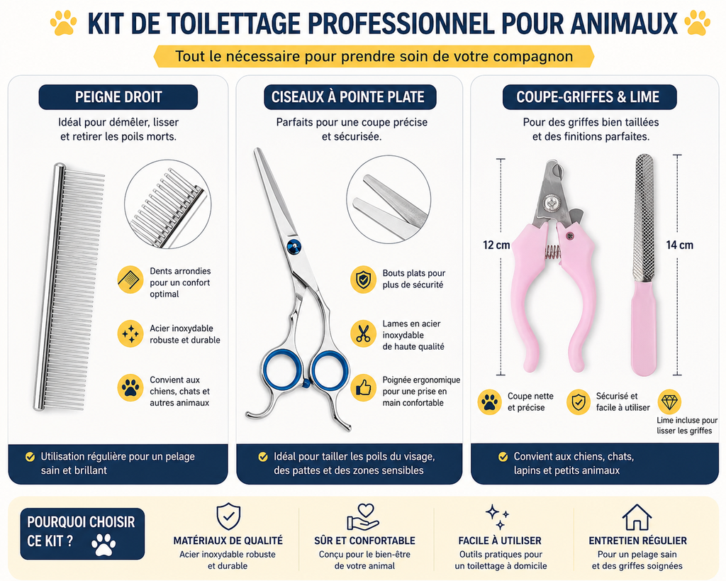 Tondeuse Professionnelle Rechargeable pour Chat