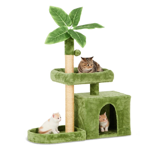 Arbre à Chat 80 cm avec Doubles Niches et Plateformes