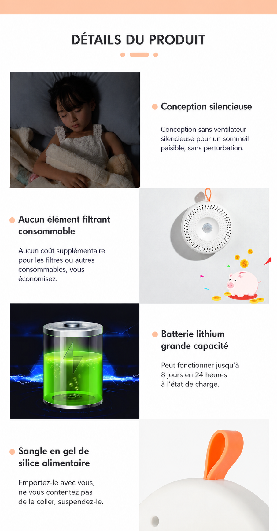 Désodorisant à Ozone Rechargeable pour Litière et Espace de Vie du Chat